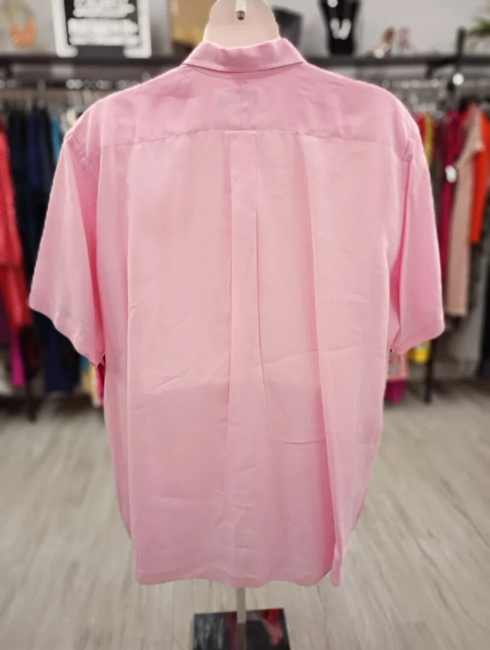 Polo by Ralph Lauren LINEN untucked Fit Pink Short-Sleeve Button-Down Shirt